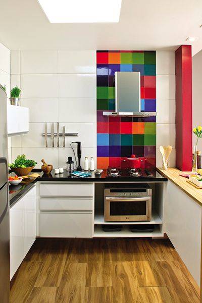 cozinha modulada colorida
