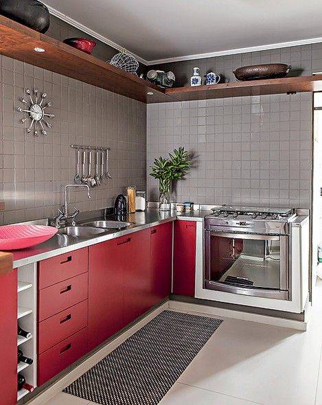 cozinha portas em vermelho