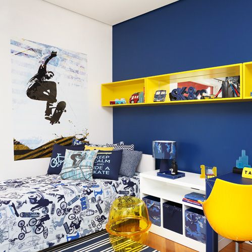 amarelo com azul para quarto