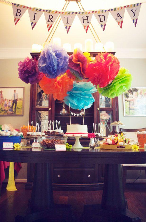 Decoração de mesa de jantar para aniversario com balões