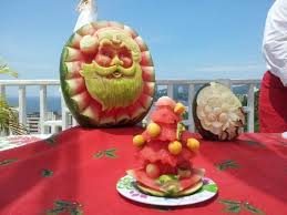 mesa de frutas simples para o natal