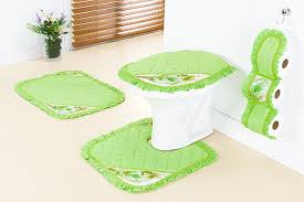 jogo de banheiro em tecido verde