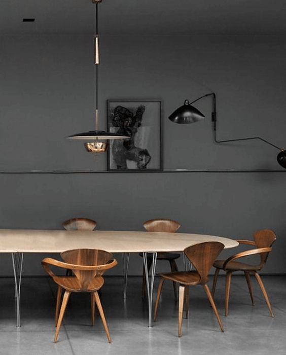 mesa minimalista e moderna na decoração