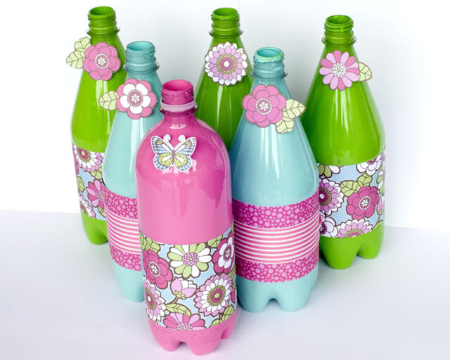 garrafas decoradas com eva colorido