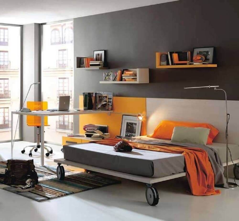 preto e laranja numa sumblime combinação na casa