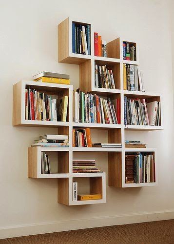 estante de madeira de parede para livros
