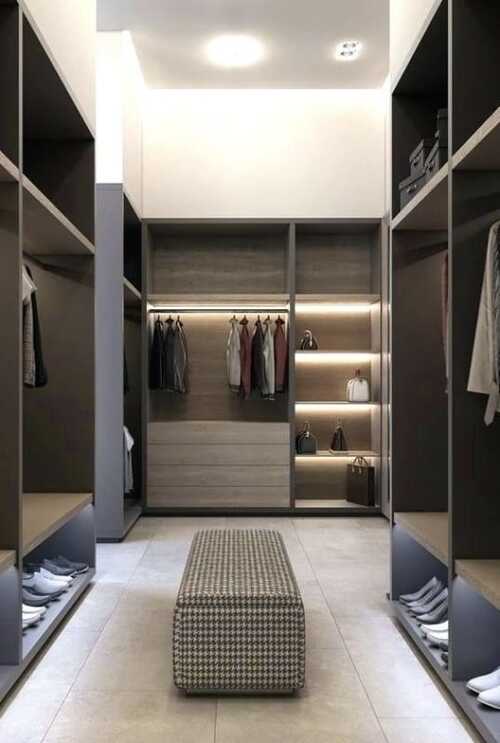 closet modulado marrom com gavetas grandes