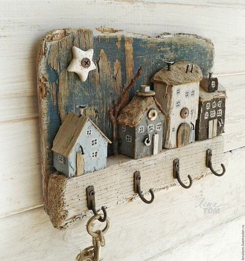Porta chaves feito de madeira para sua sala