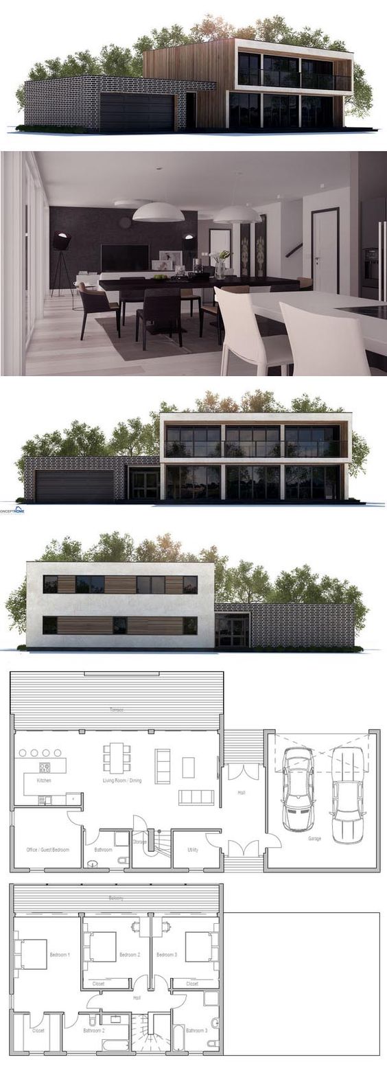 Fotos de plantas de casas com fachadas garagem lateral