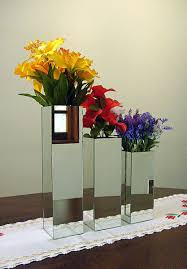 Vasos de vidro para decoração de casamento quadrados