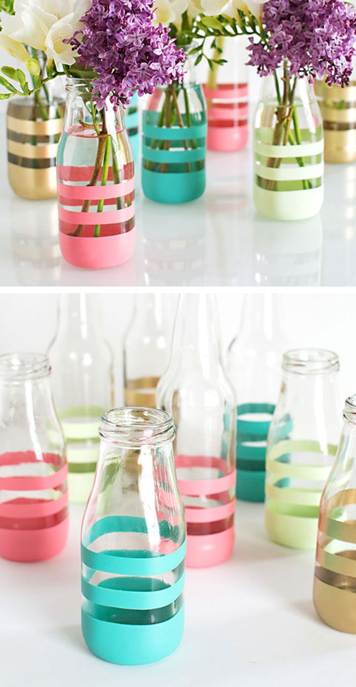 Vasos de vidro para decoração de festa