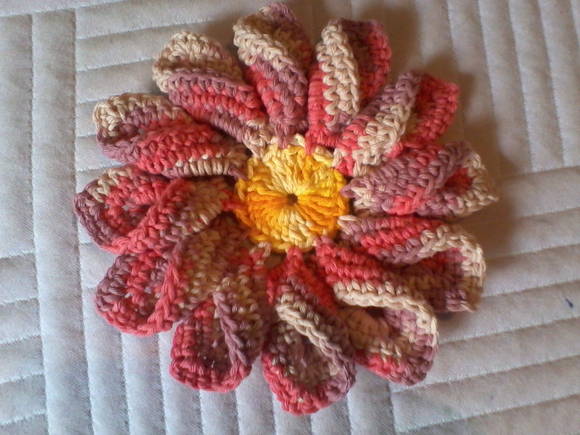 Flores de crochê catavento colorido