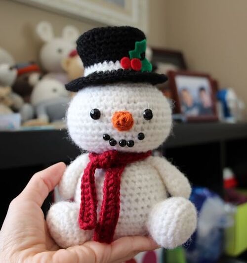 Bonequinho de neve artesanal feito par ao natal