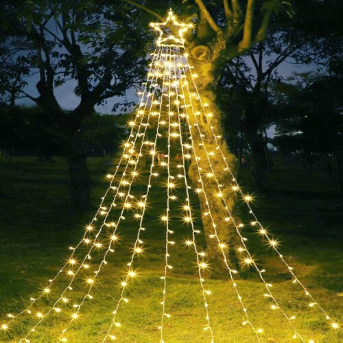 árvore feita de luzes para colocar no quintal