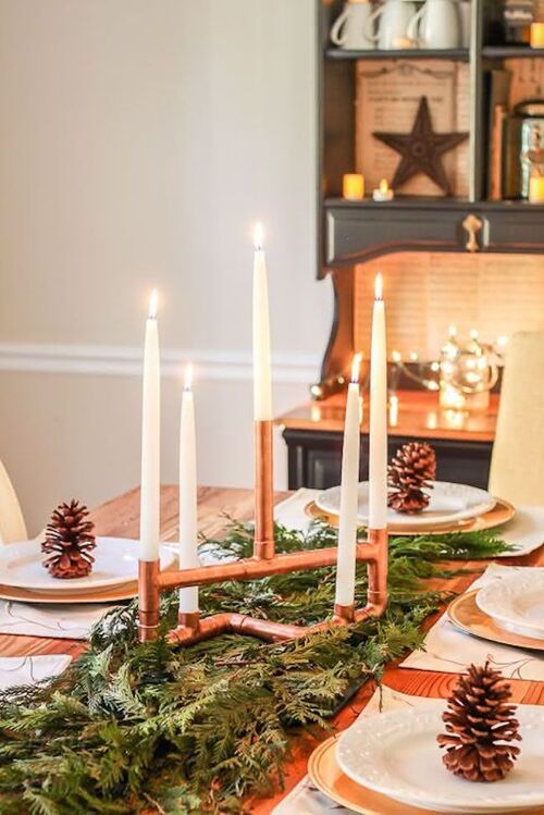 mesa de natal decorada artesanalmente